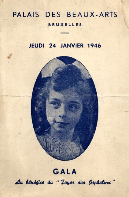 Programme du gala du 24 janvier 1946 au Palais des Beaux-Arts de Bruxelles. Elisabeth Verlooy, enfant prodige, est alors ge de 13 ans