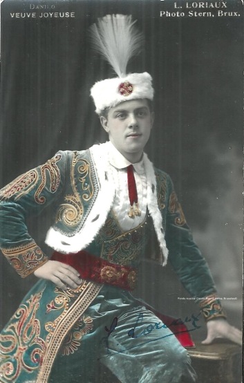 Le baryton belge Lon Loriaux dans Danilo (La Veuve joyeuse). Thtre de la Gat, Bruxelles, ca. 1917-1918.