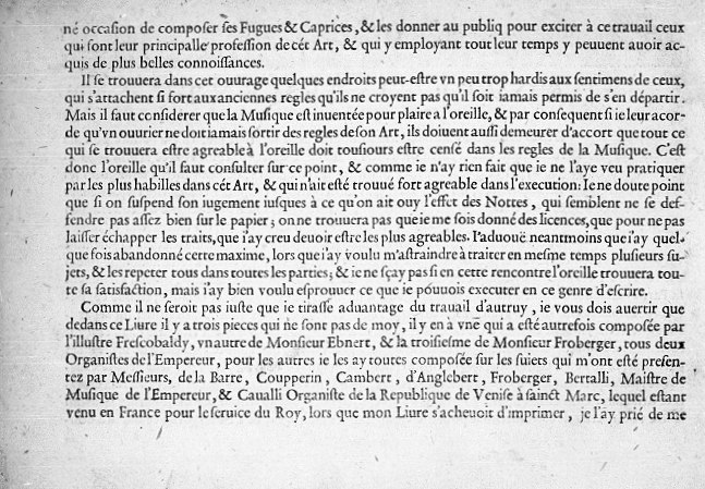 Fugues et caprices  quatre parties mises en partition pour l'orgue, par Franois Roberday, avertissement