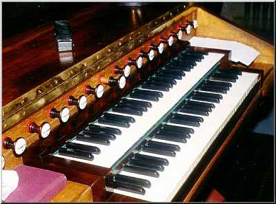 Dtail de la console, orgue de Bellac