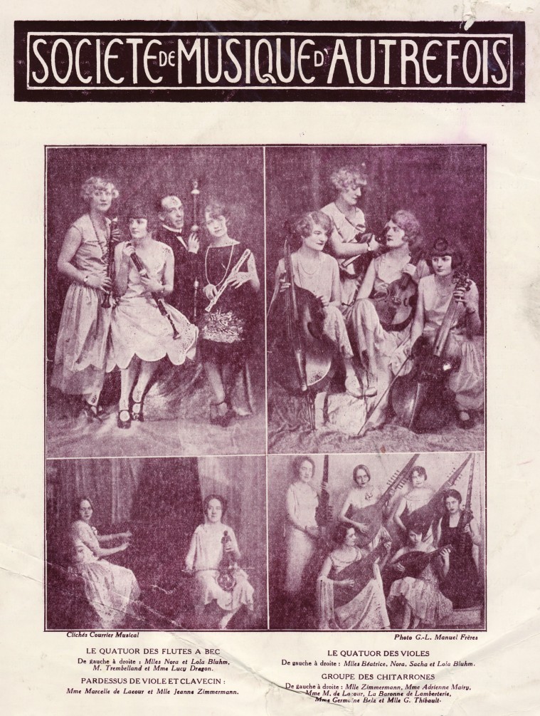 Quelques musiciennes de la Société de Musique d'Autrefois, créée en 1925