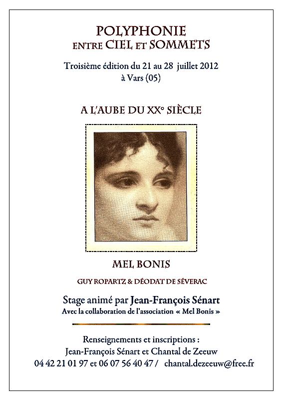 Stage Mel Bonis 21-28 juillet 2012