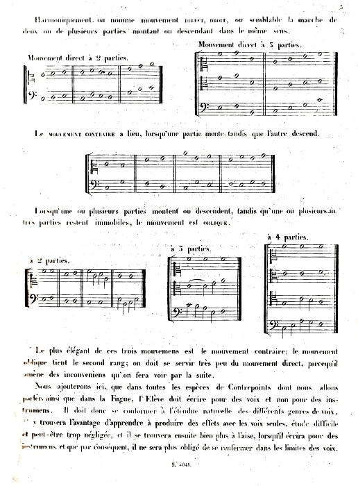 Cherubini, Cours de contrepoint et de fugue