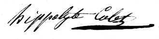 Signature d'Hippolyte Colet