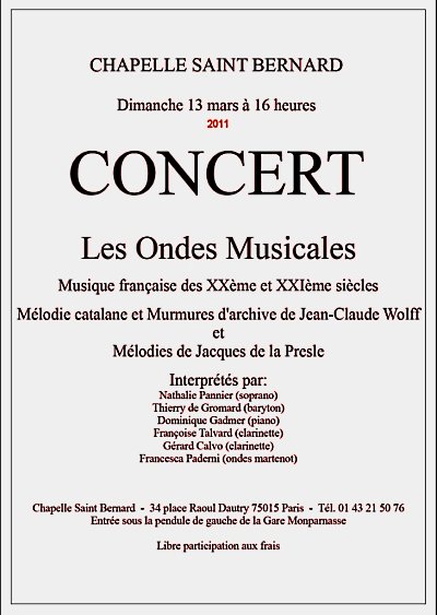 Concert Jaces de La Presle