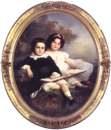 Amédée Dutacq (8 ans) et sa sœur Ève en 1856.