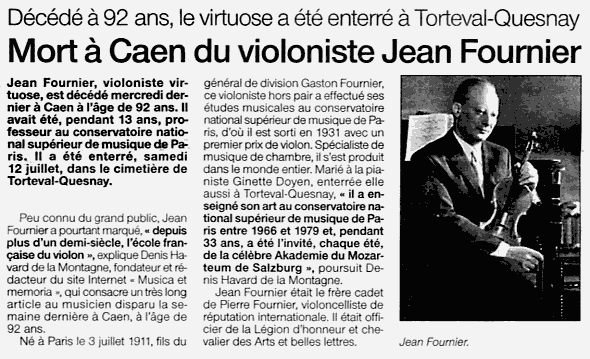 Ouest-France, édition de Caen, mercredi 16 juillet 2003.
