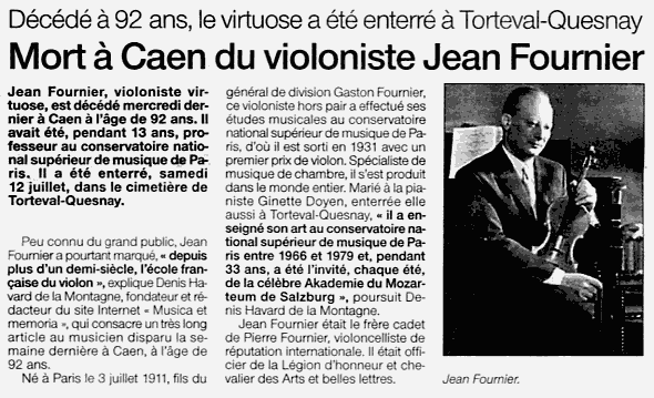 Ouest-France, dition de Caen, mercredi 16 juillet 2003.