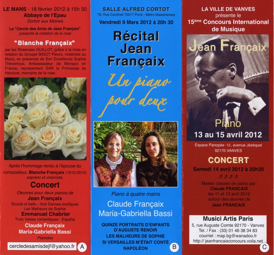 Concerts Jean Franaix pour le centenaire de sa naissance