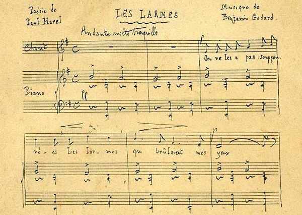 Les Larmes (Benjamin Godard) - Manuscrit