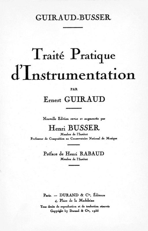 Ernest Guiraud, Trait dinstrumentation