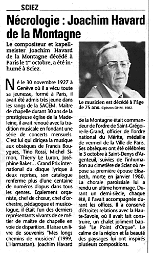 Le Messager, dition Chablais, 16 oct. 2003