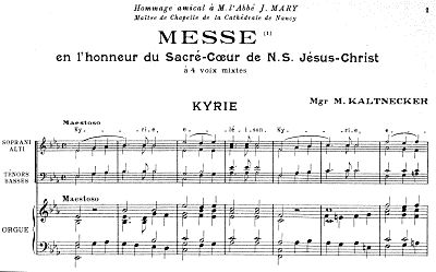 Kaltnecker : Messe du Sacr-Coeur