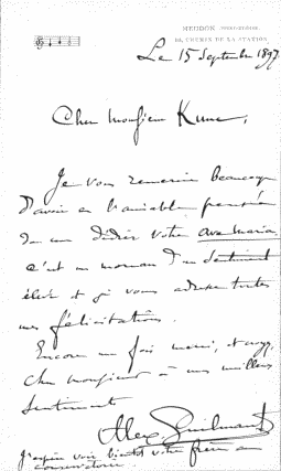 Lettre autographe de Gulimant