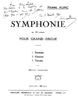 Pierre Kunc: Symphonie pour grand orgue