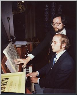 Thomas Kuras (standing) and James J. Hamman, organist and organ builder