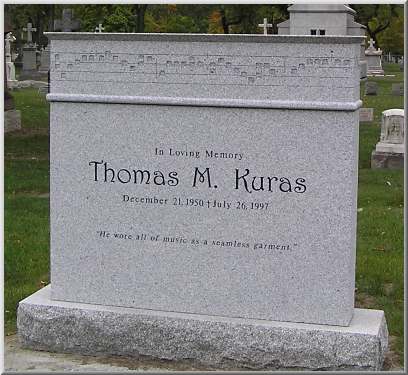 Tom Kuras headstone at Mount Elliott Cemetery, Detroit