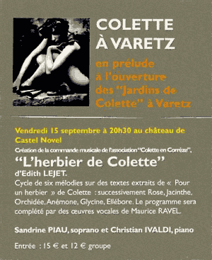 Affiche du concert de la cration