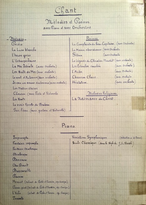 Catalogue des oeuvres dArmand Merck jusqu 1942