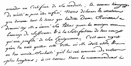 Certificat de conduite dlivr le 5 mai 1792  Genevive Ravissa
