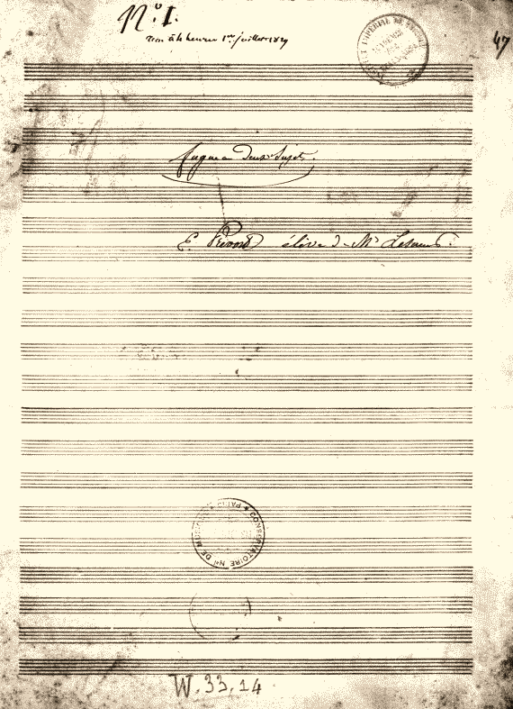 Eugne Prvost - Fugue du concours de Rome 1829, couverture