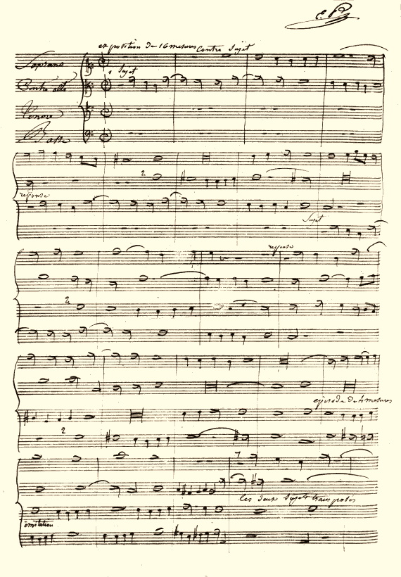 Eugne Prvost - Fugue du concours de Rome 1829, page 1