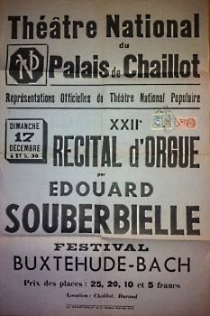 Affiche rcital d'orgue par douard Souberbielle