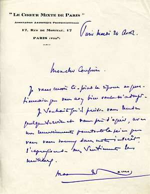 Lettre de Marc de Ranse