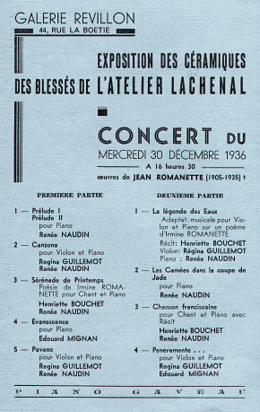 Jean Romanette : affiche de concert