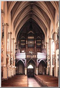 The organ made by William M. Worden, 1973, 30 registers on two keyboards and pedals