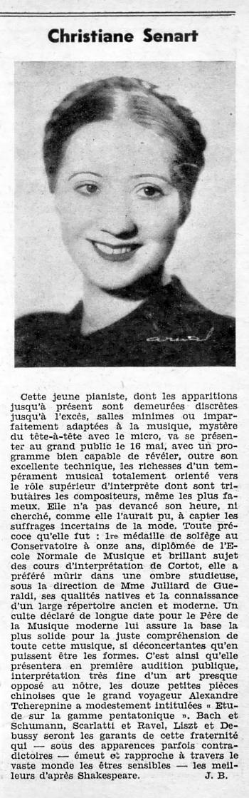 Christiane Snart (Guide Musical, 1936)