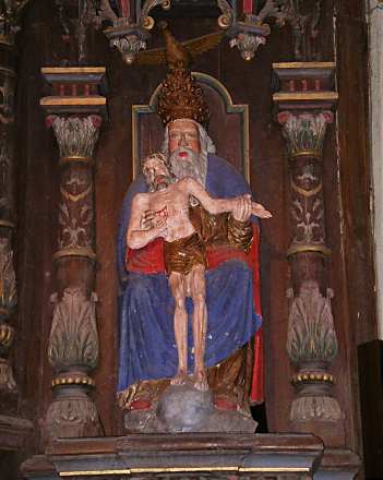 Rumengol, glise Notre-Dame, statue La Trinit