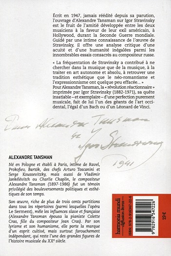 Igor Stravinsky, par Alexandre Tansman