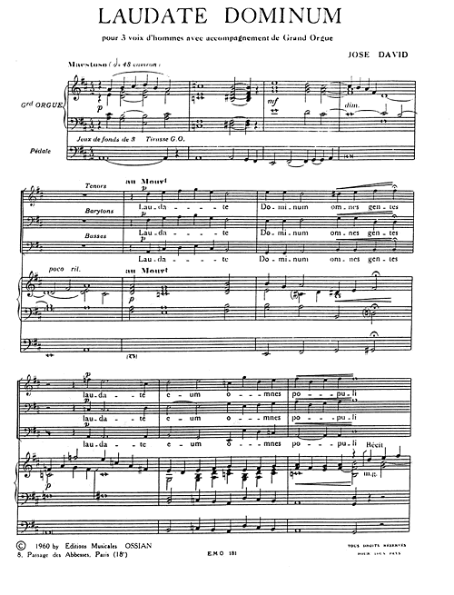 Partition du Laudate Dominum