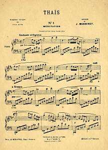 Premire page de la Mditation de Thas (Massenet)