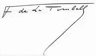 Signature de F. de la Tombelle