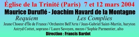 Annonce concert  la Trinit, Paris.